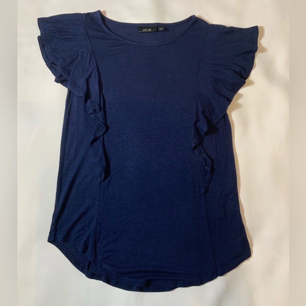Apt. 9 Women's Deep Blue Flutter Sleeve Blouse